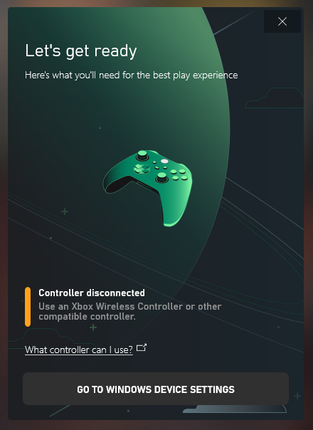 XboxCloudGaming Controller Connect Screen