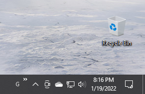 Windows 10 Screenshot, Lower Right-Hand Corner